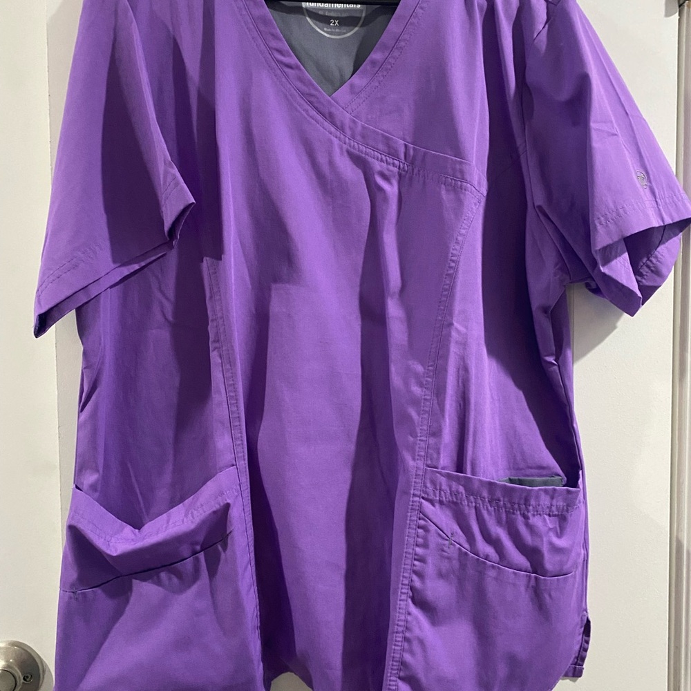 Purple V-Neck Scrub Top
